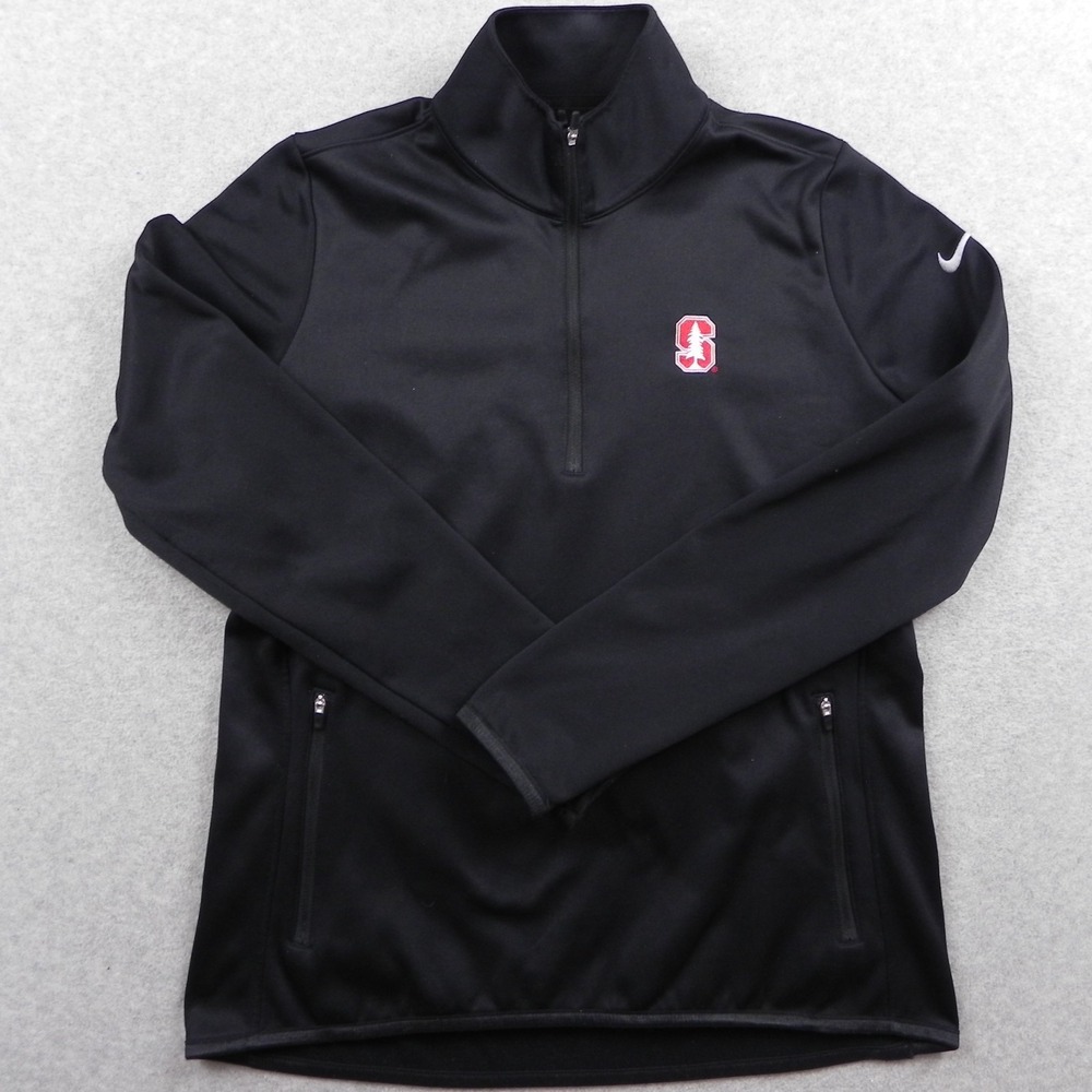 Nike Jacket Womens Large 1/4 Zip Pullover Stanford Cardinal Therma-FIT Black
